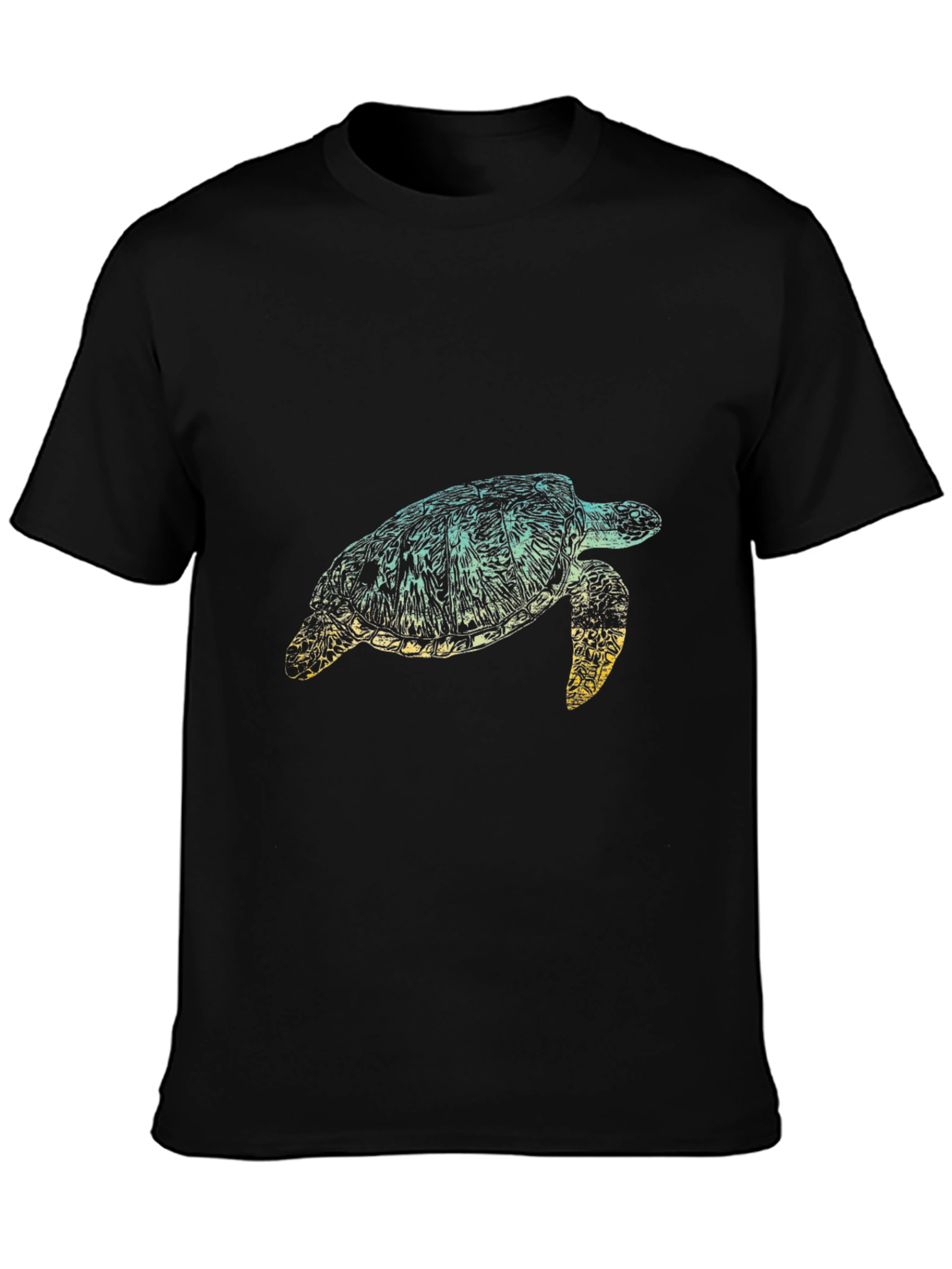 Turtle Graphic Tee - Black Cotton T-Shirt