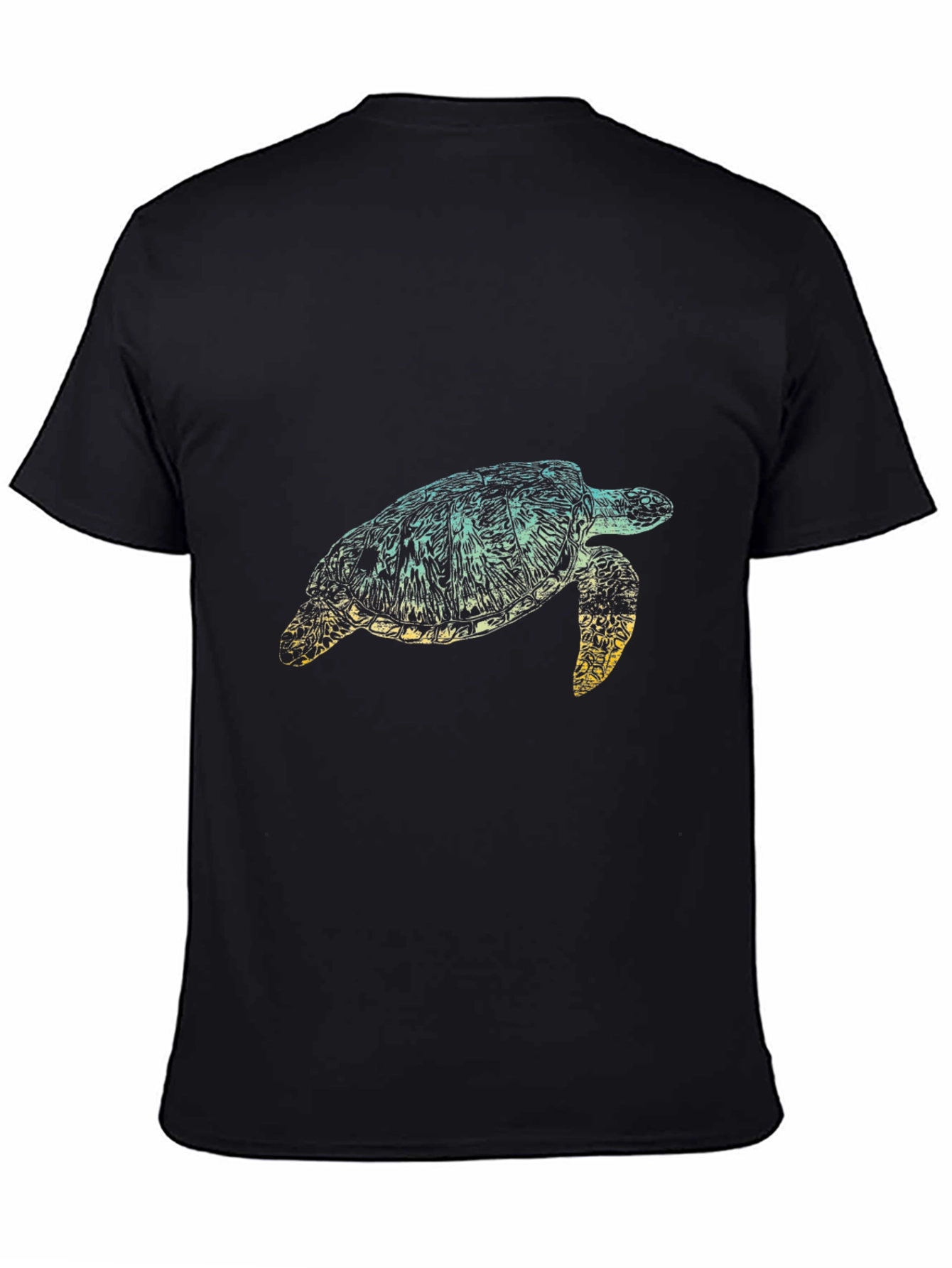 Turtle Graphic Tee - Black Cotton T-Shirt