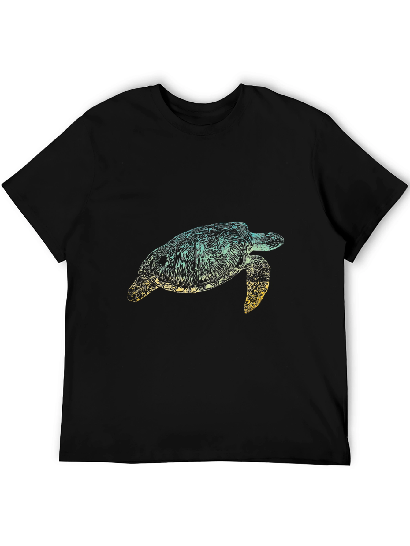 Turtle Graphic Tee - Black Cotton T-Shirt
