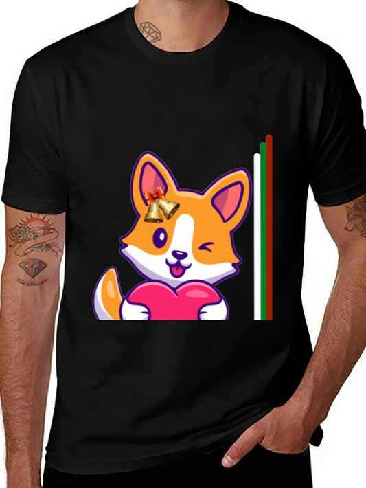 Corgi Love Heart Tee - Cute Graphic Print