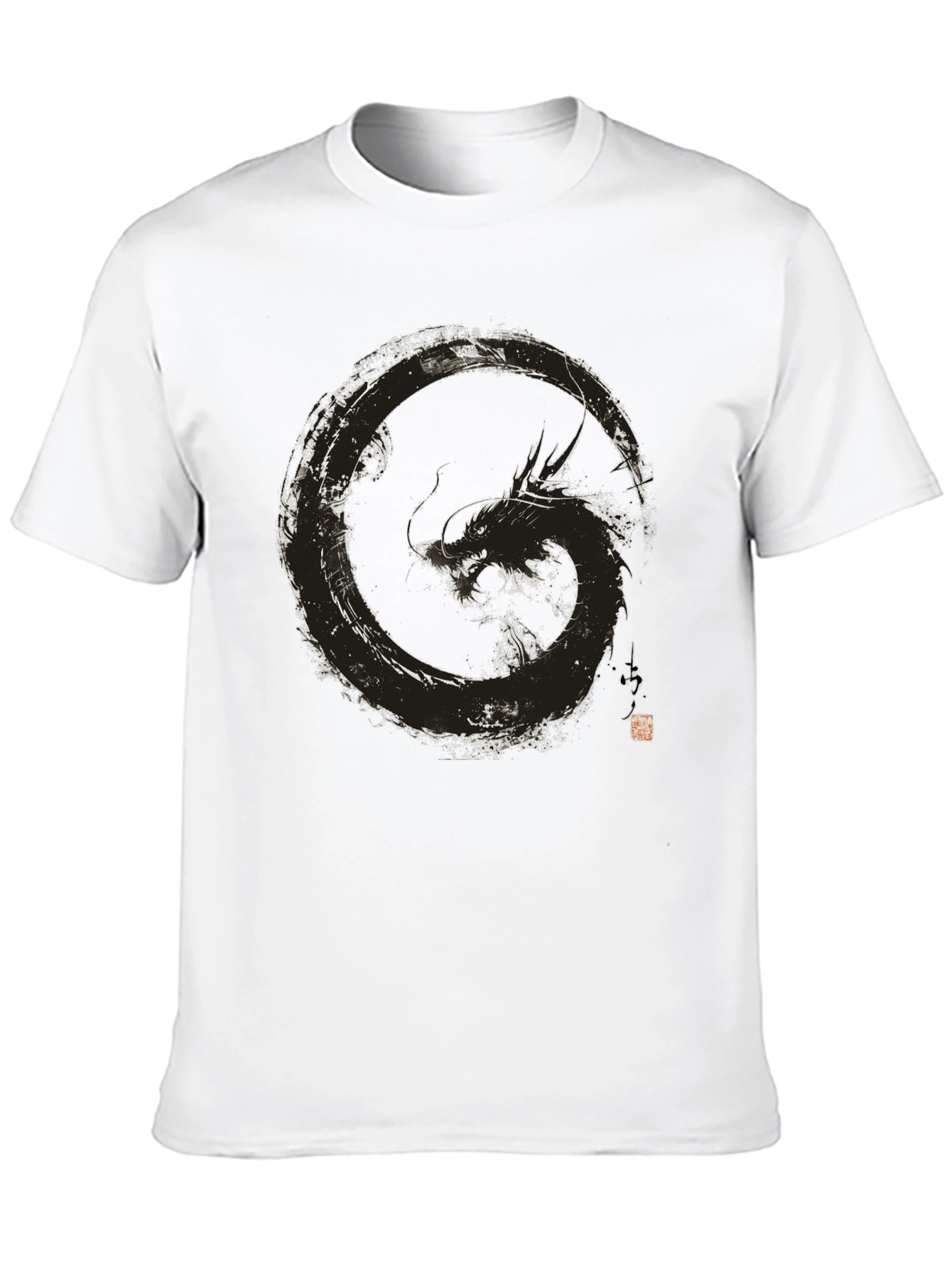 Dragon Circle Graphic Black T-Shirt