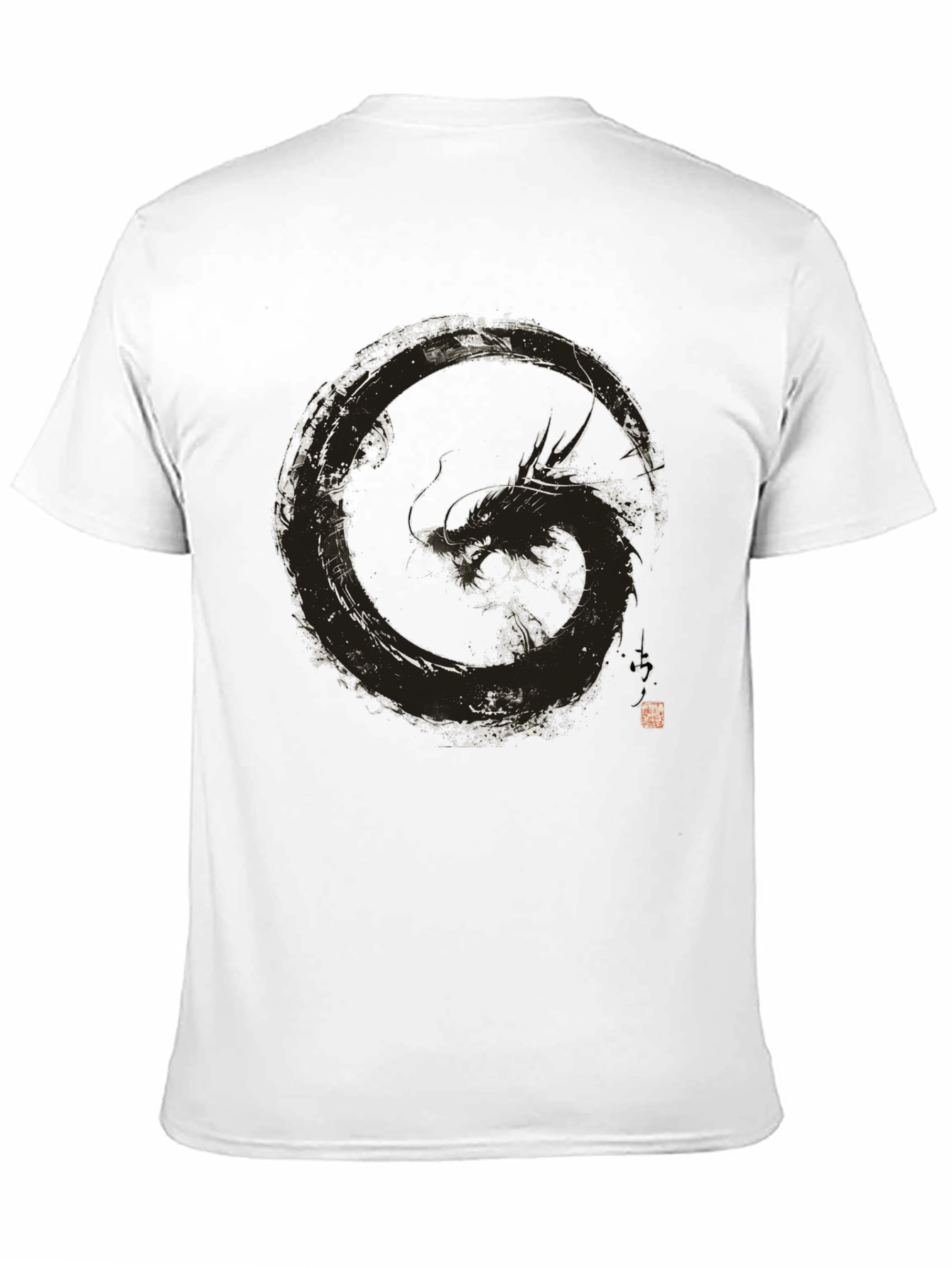 Dragon Circle Graphic Black T-Shirt