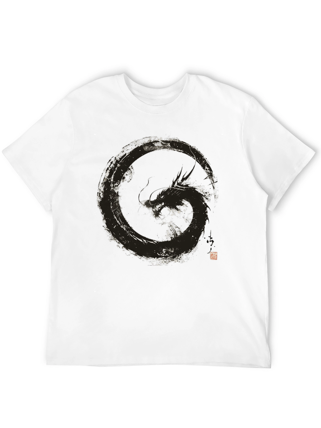Dragon Circle Graphic Black T-Shirt