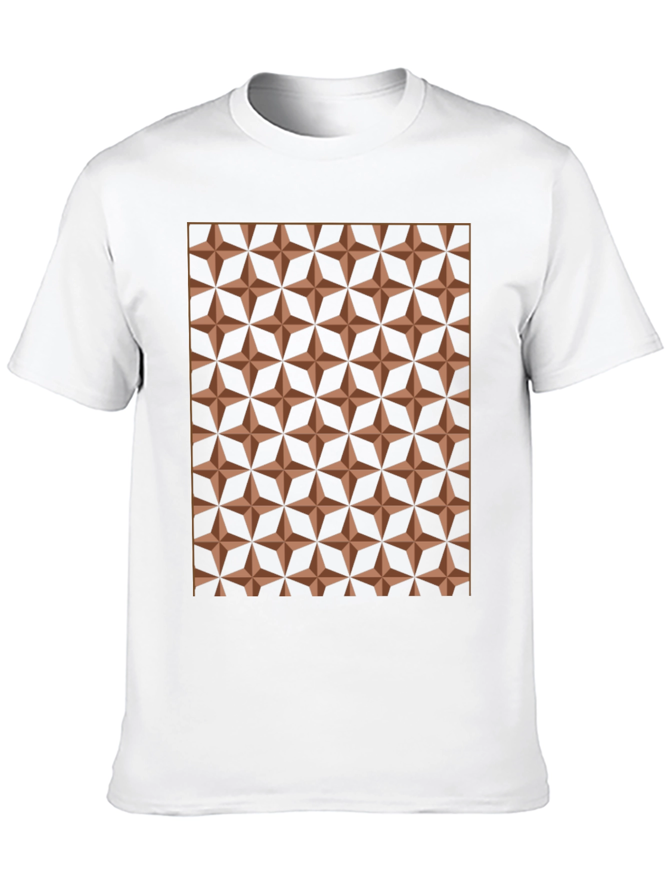 Geometric Star Pattern Black T-Shirt