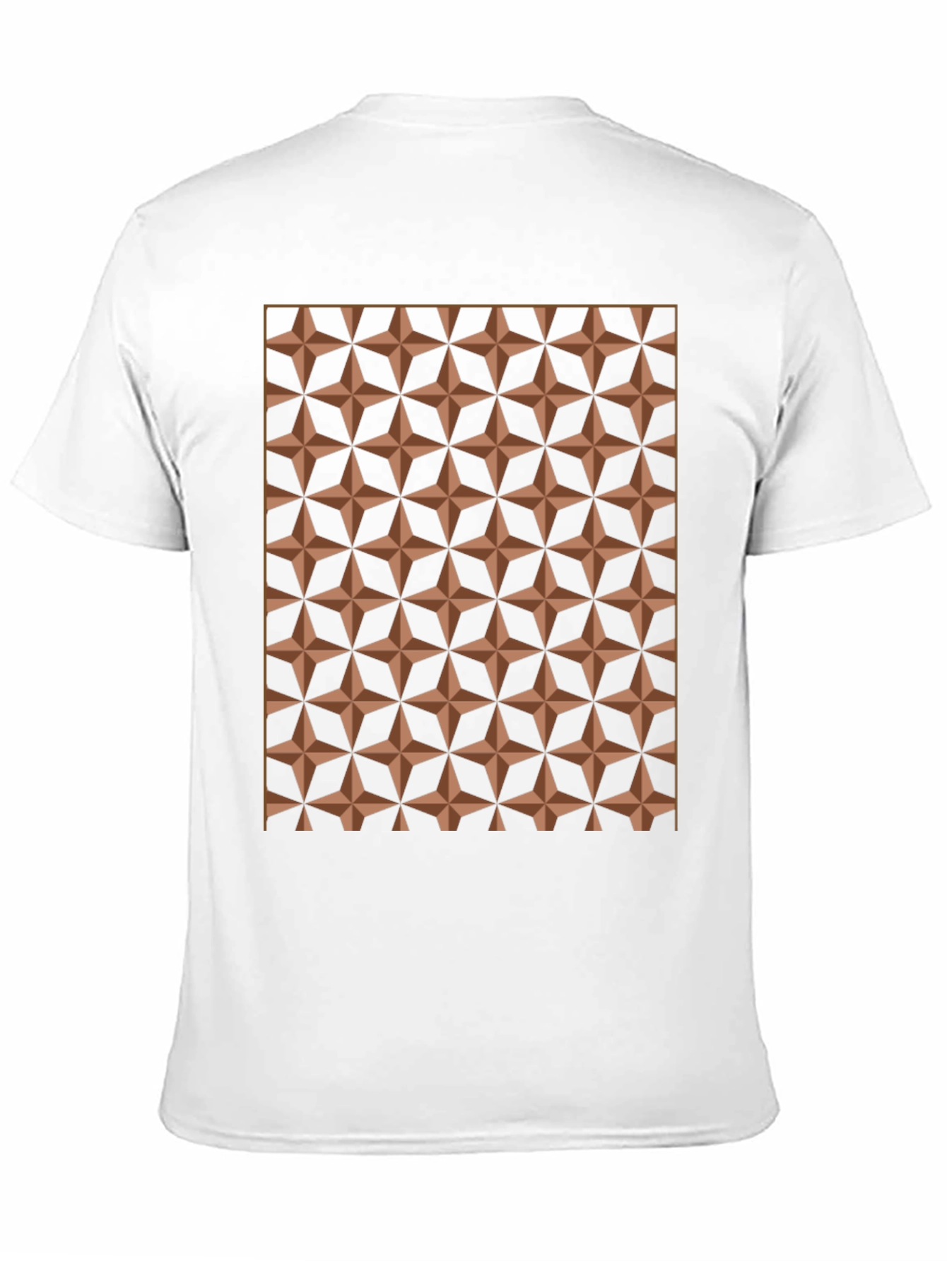 Geometric Star Pattern Black T-Shirt