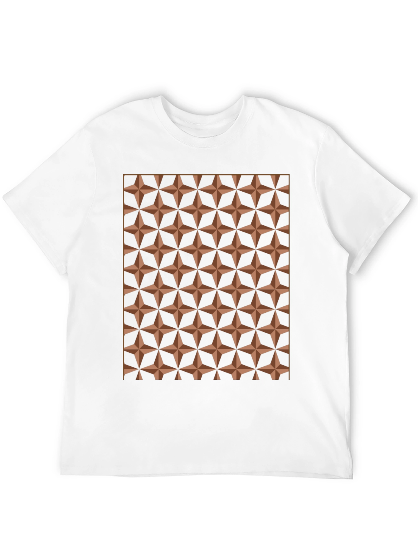 Geometric Star Pattern Black T-Shirt