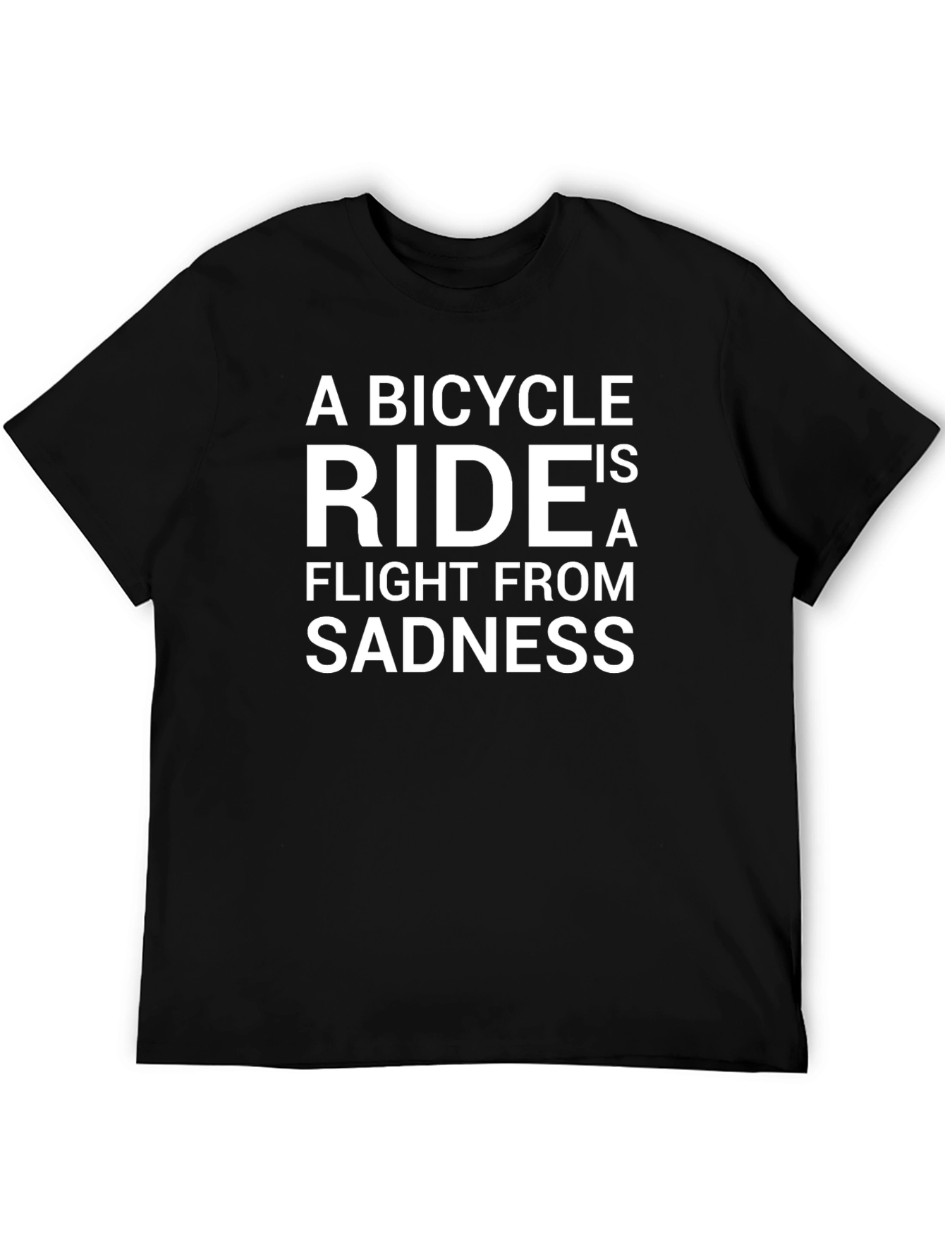 Bicycle Ride Flight From Sadness Black Graphic T-Shirt
