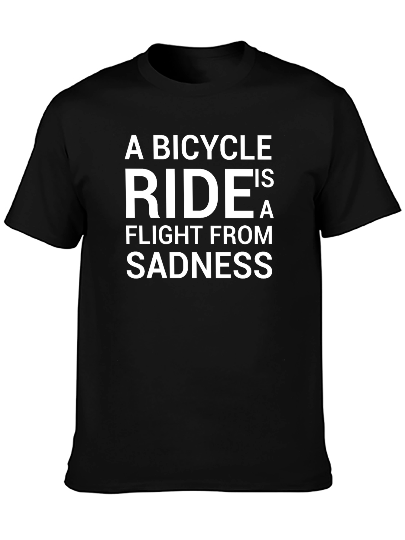 Bicycle Ride Flight From Sadness Black Graphic T-Shirt
