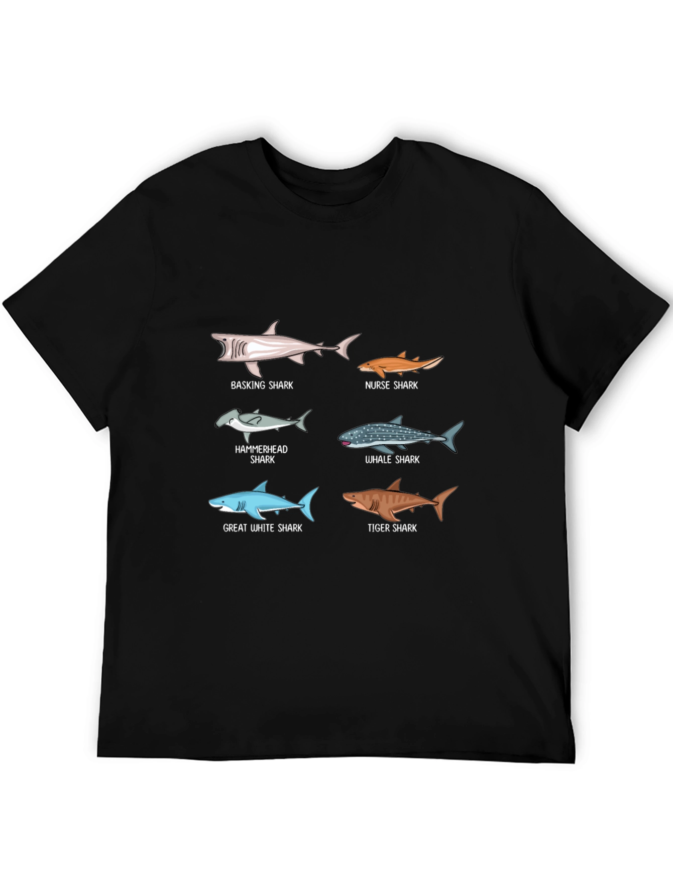 Shark Species Graphic Print T-Shirt