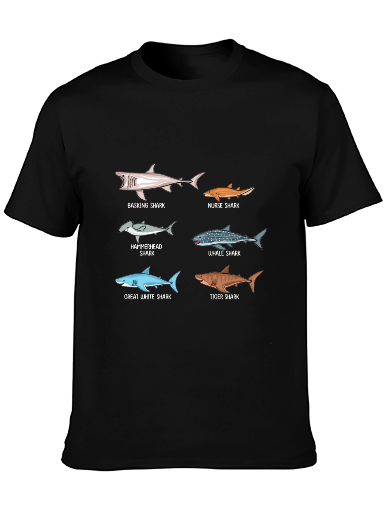 Shark Species Graphic Print T-Shirt