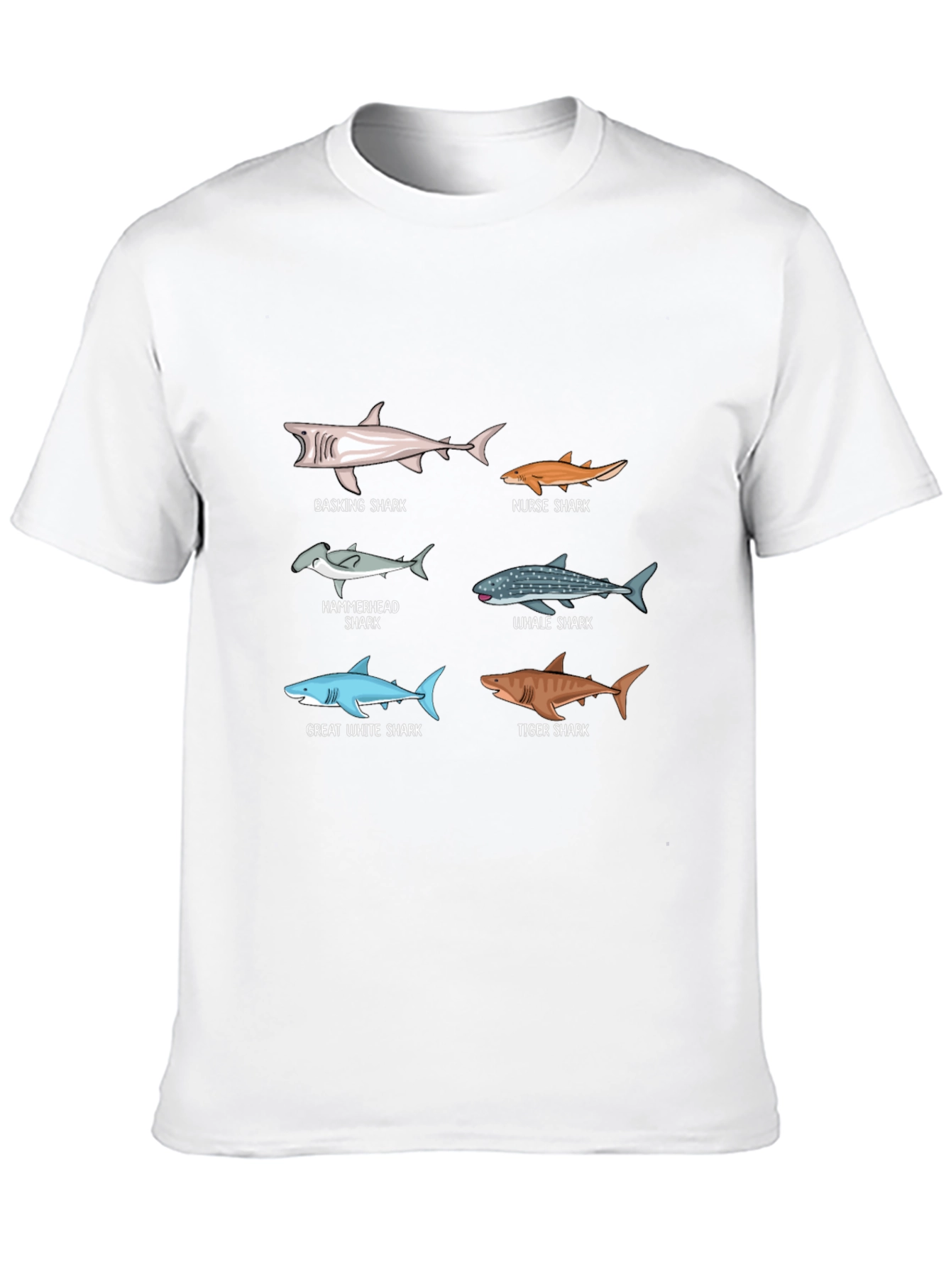 Shark Species Graphic Print T-Shirt