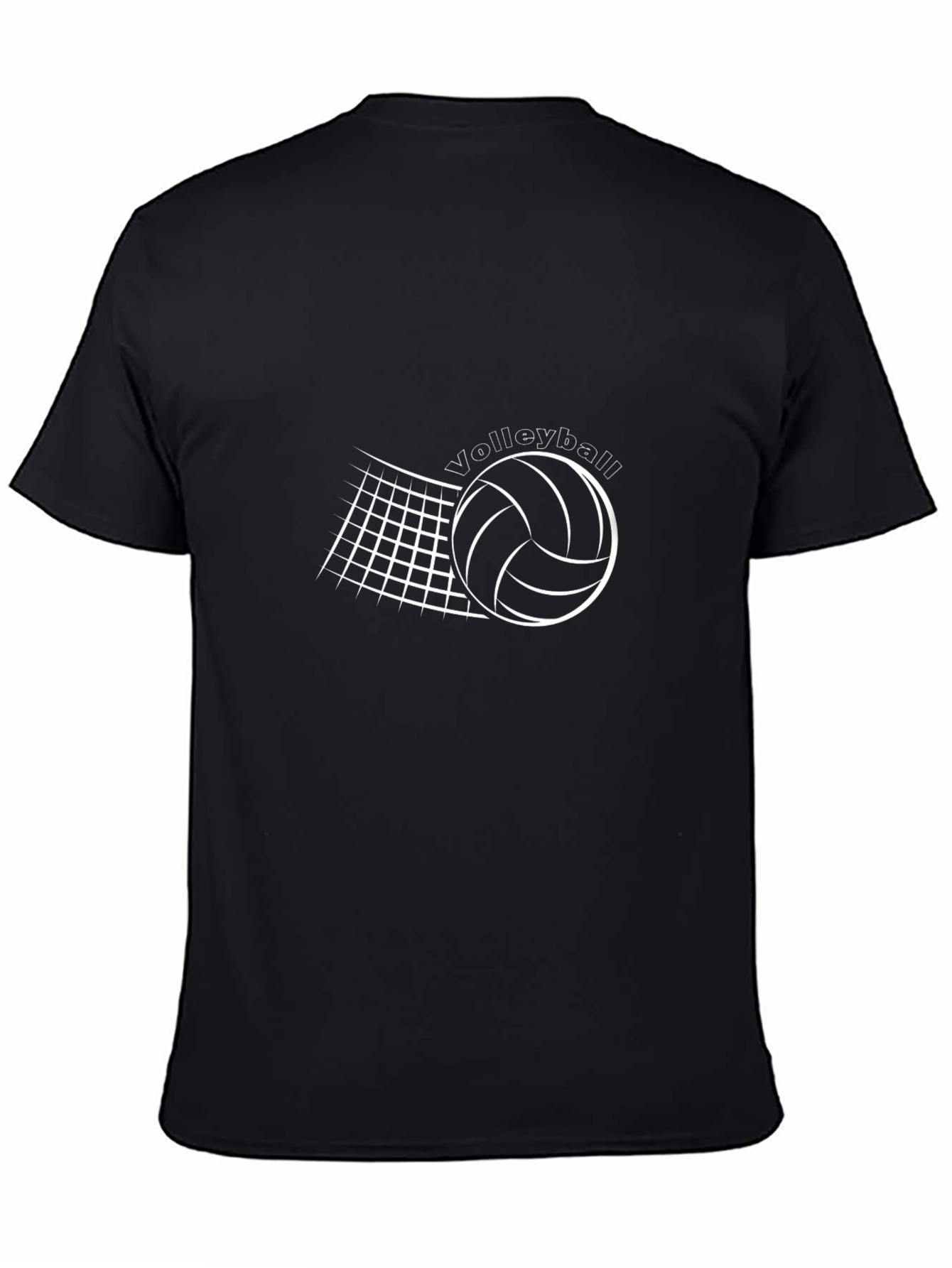 Volleyball Graphic Tee - Black Cotton Shirt