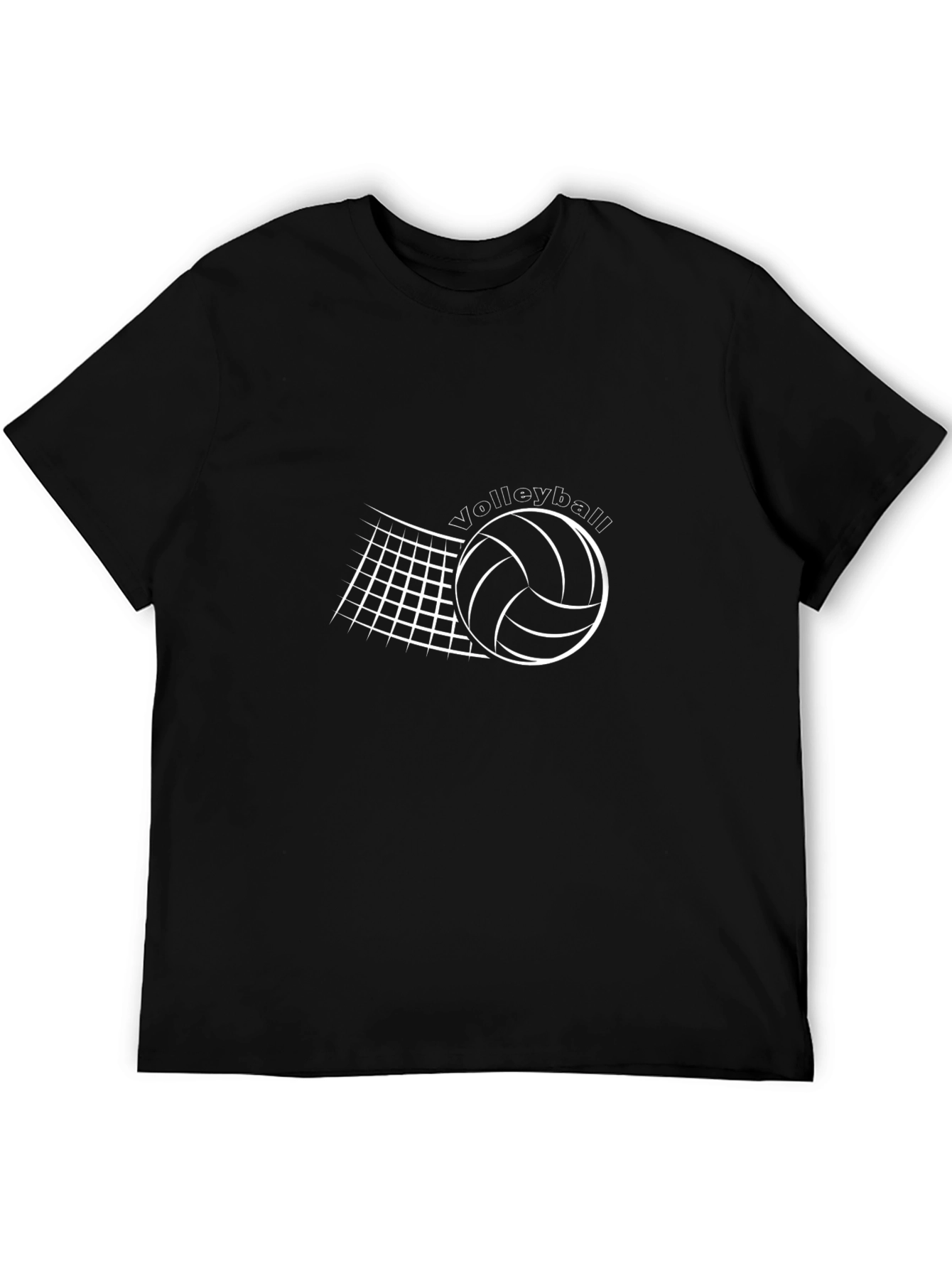 Volleyball Graphic Tee - Black Cotton Shirt