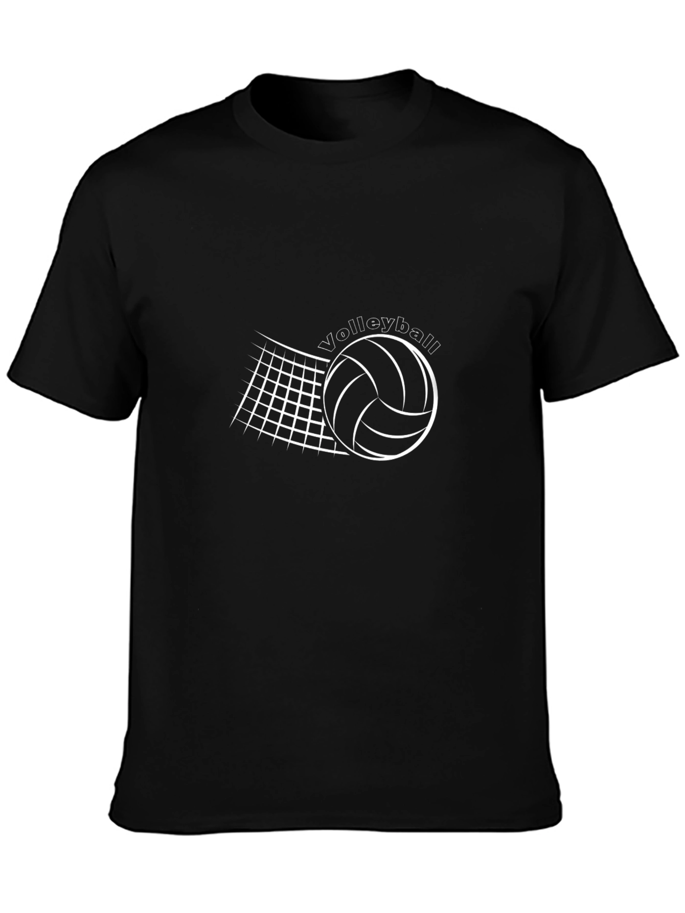 Volleyball Graphic Tee - Black Cotton Shirt