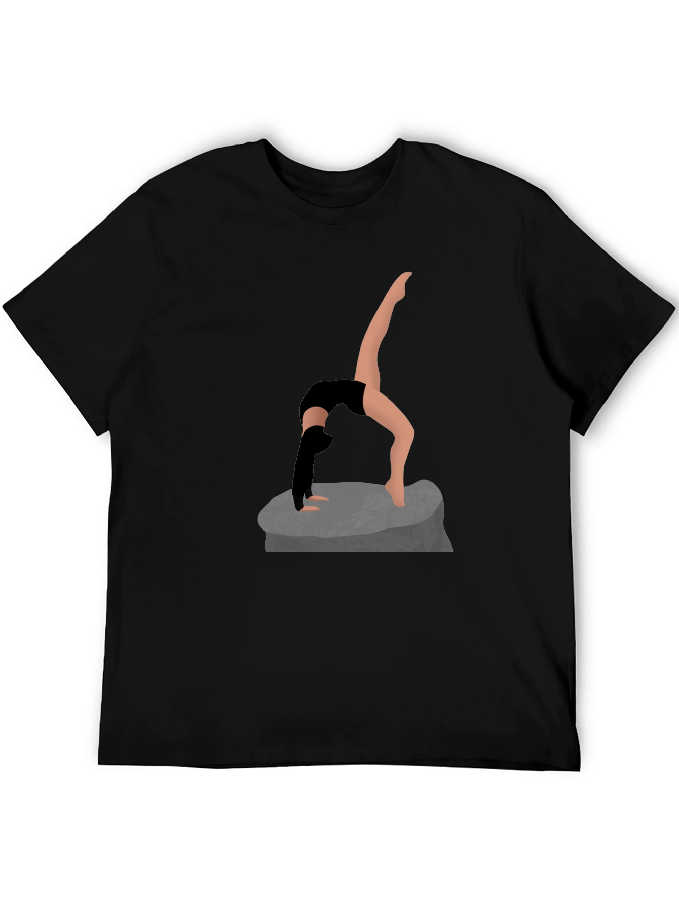 Yoga Pose Graphic Tee - Black Cotton Shirt