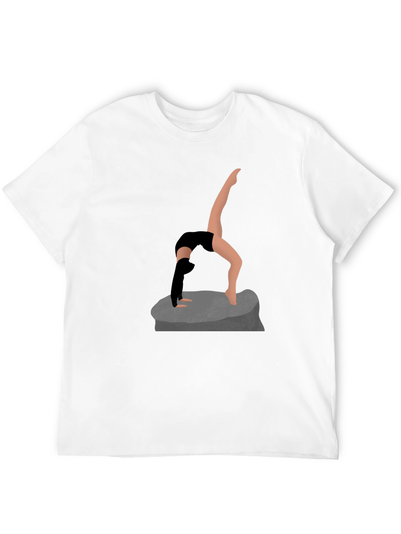 Yoga Pose Graphic Tee - Black Cotton Shirt