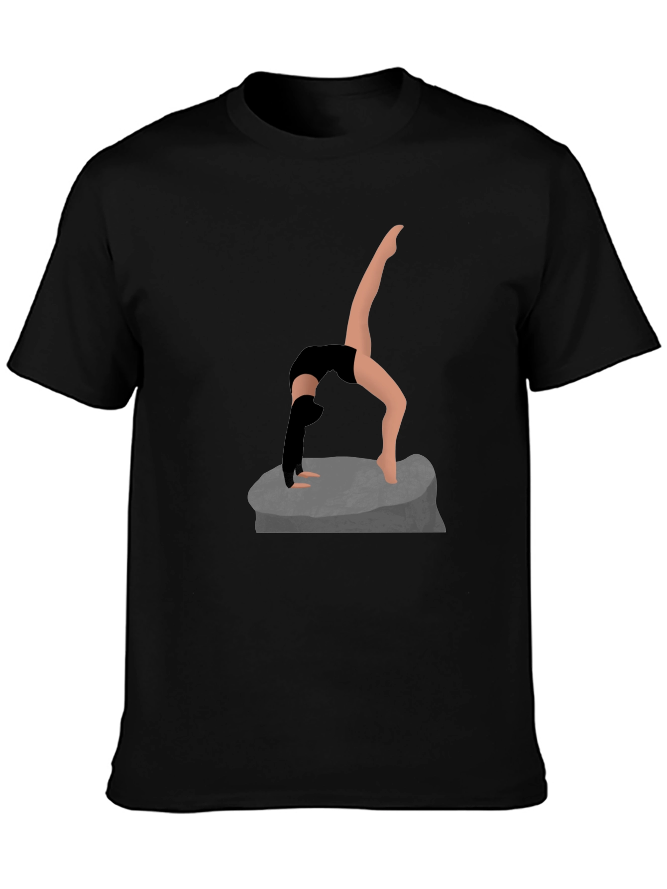 Yoga Pose Graphic Tee - Black Cotton Shirt