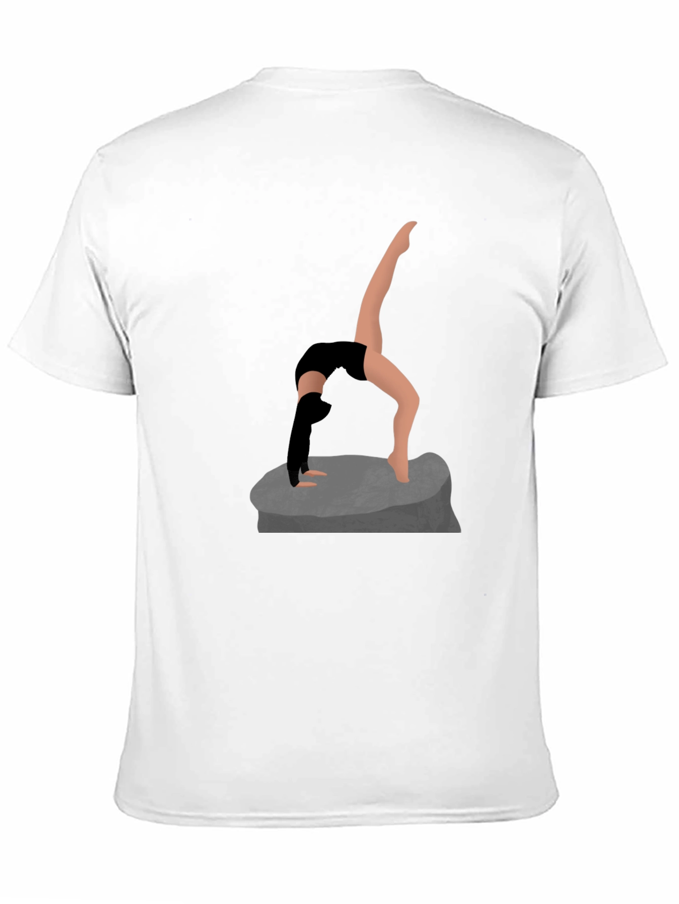 Yoga Pose Graphic Tee - Black Cotton Shirt