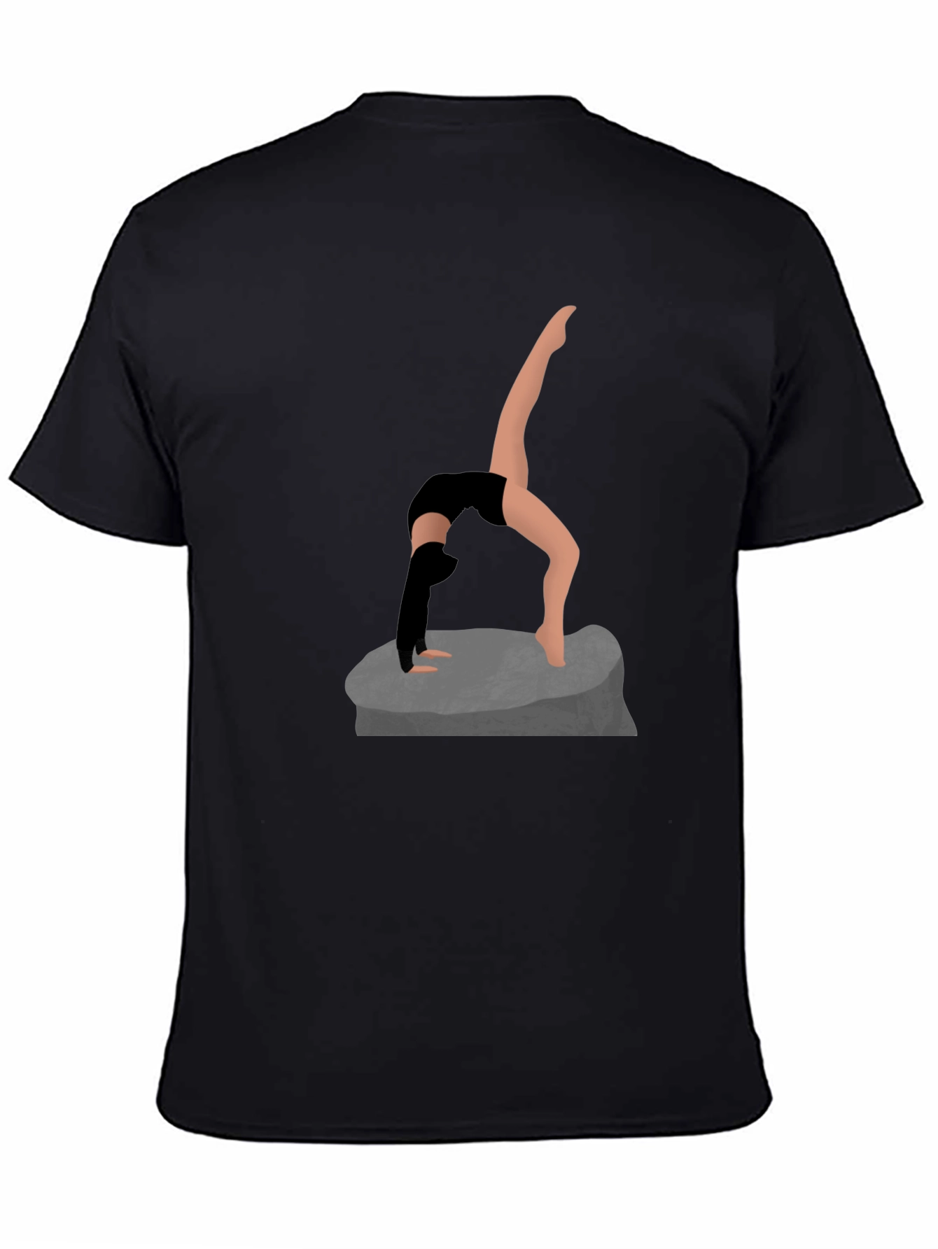 Yoga Pose Graphic Tee - Black Cotton Shirt