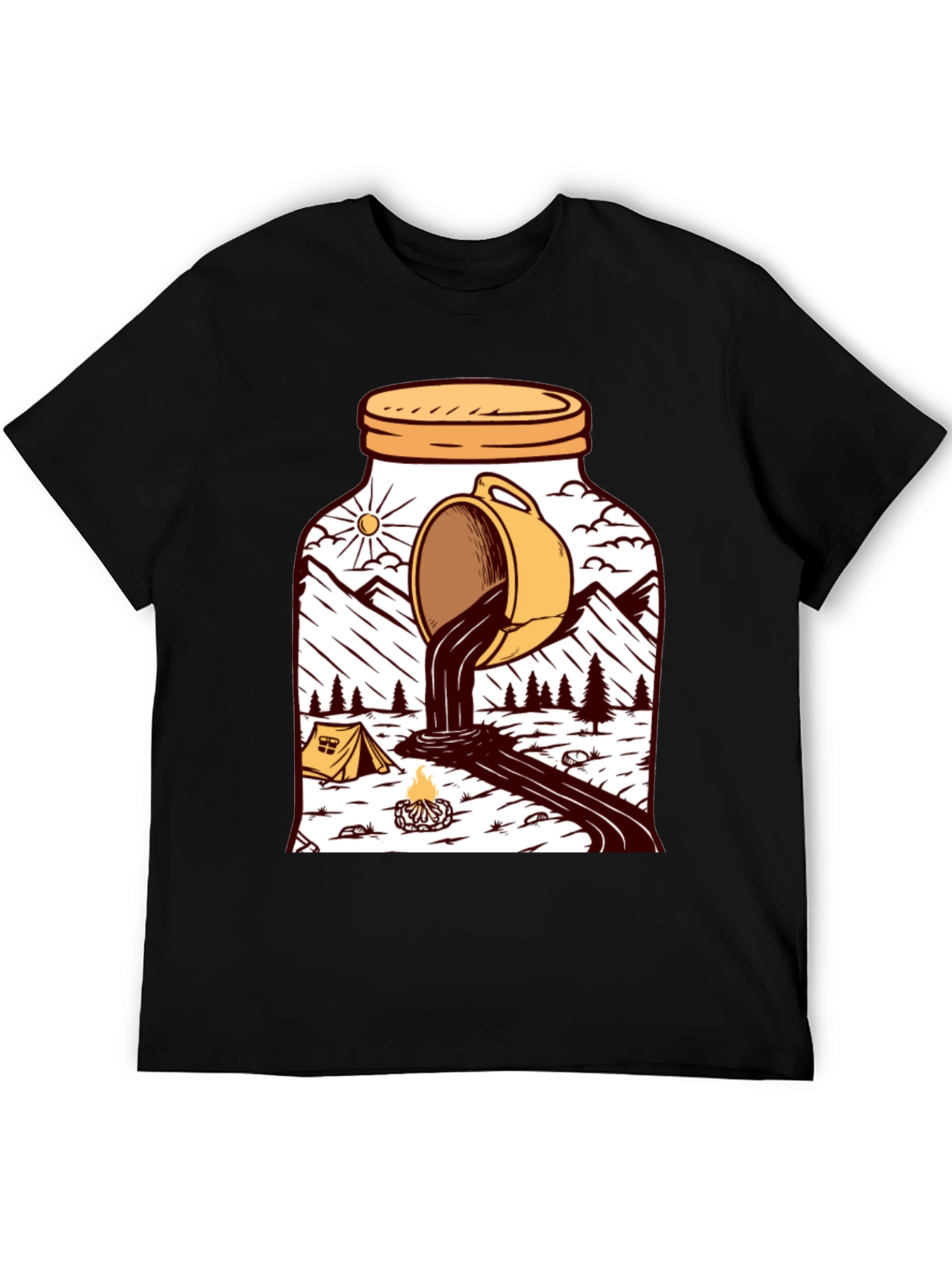 Coffee Camping Graphic T-Shirt
