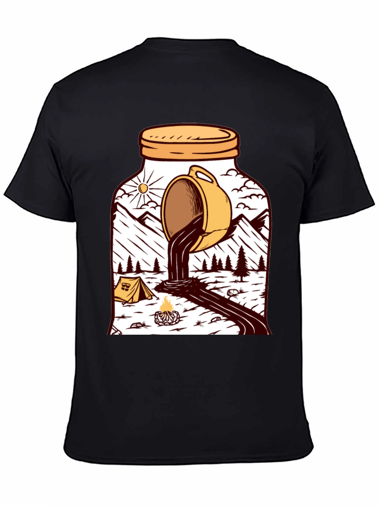 Coffee Camping Graphic T-Shirt