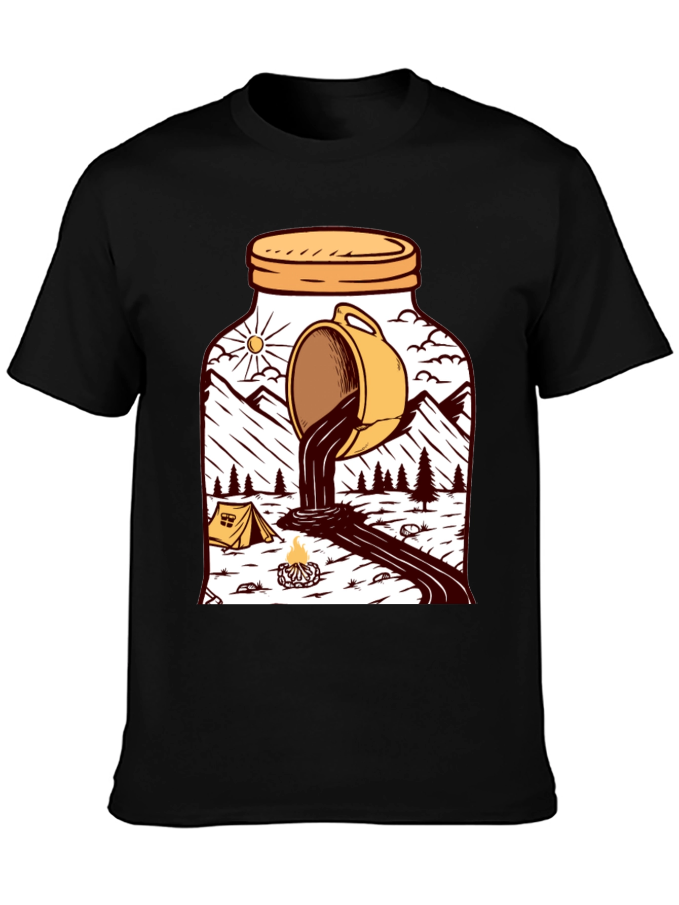 Coffee Camping Graphic T-Shirt