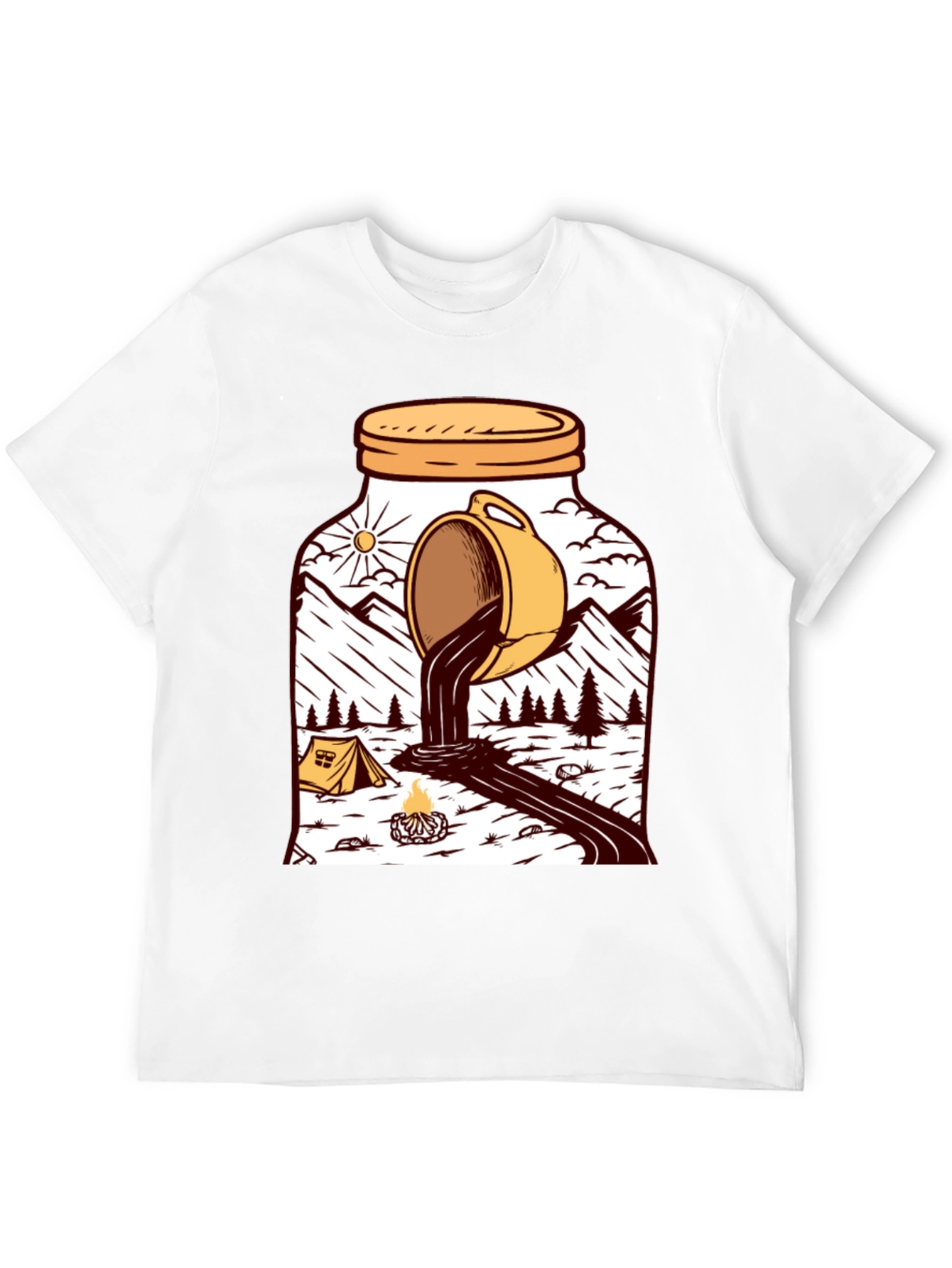 Coffee Camping Graphic T-Shirt