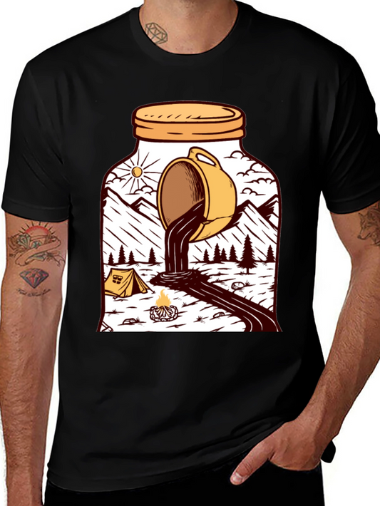 Coffee Camping Graphic T-Shirt