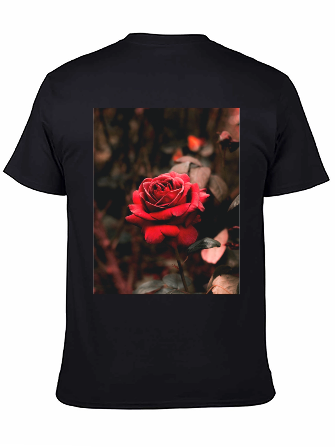 Rose Graphic Tee - Black Cotton T-Shirt