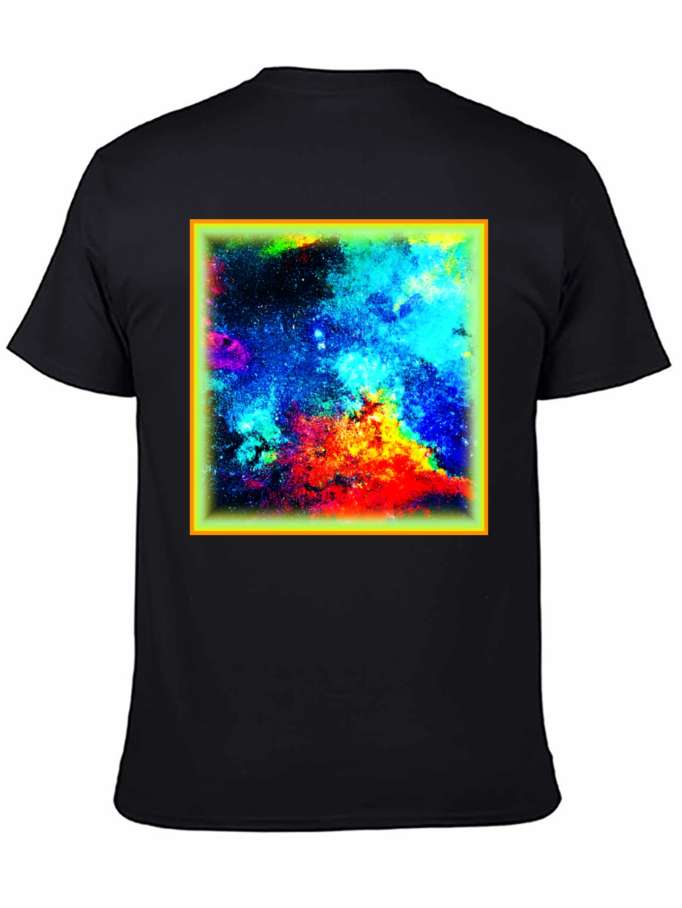 Vibrant Nebula Graphic T-Shirt - Black