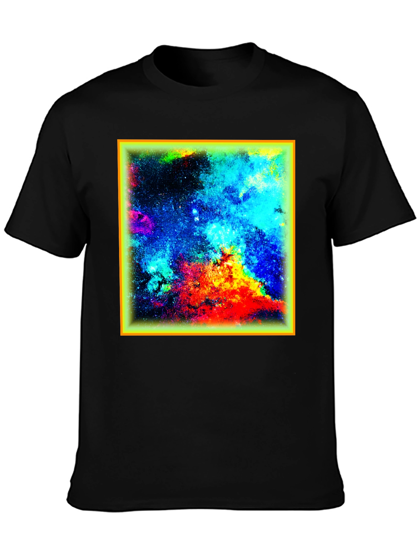 Vibrant Nebula Graphic T-Shirt - Black