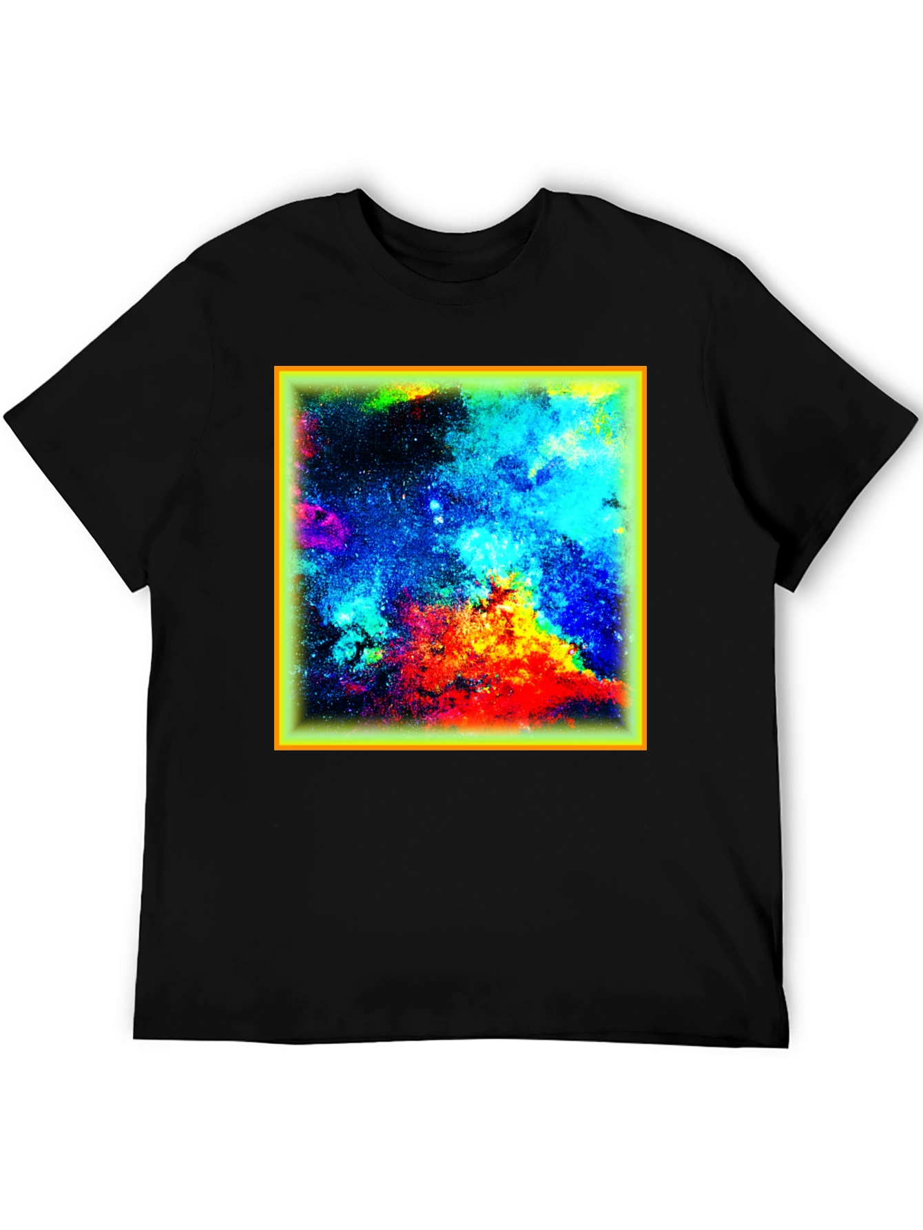 Vibrant Nebula Graphic T-Shirt - Black