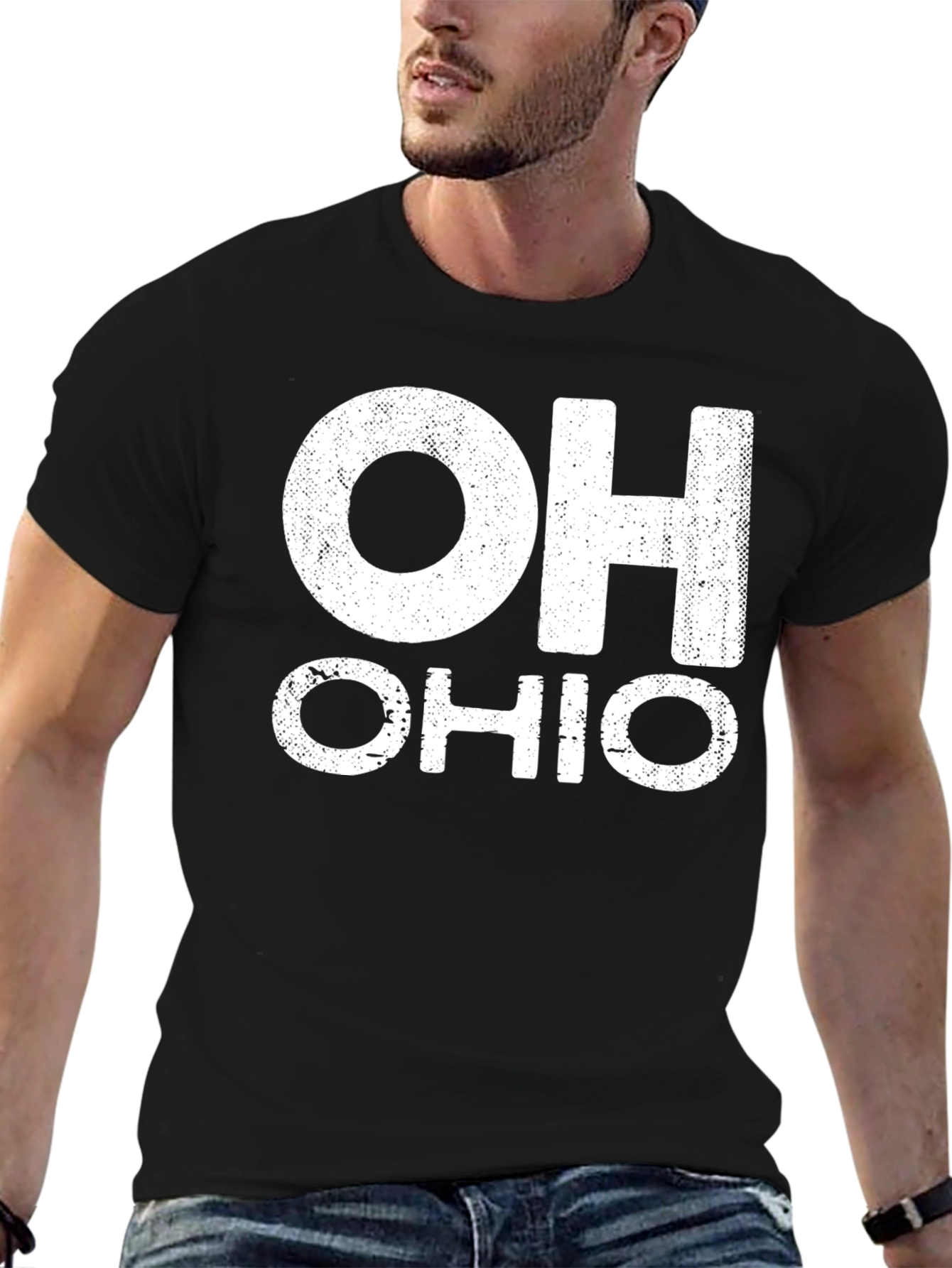 OH Ohio Graphic Tee - Black Cotton T-Shirt