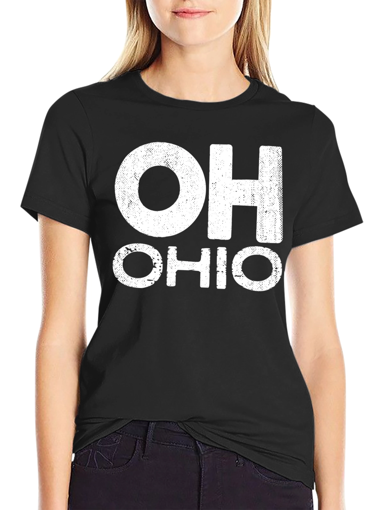 OH Ohio Graphic Tee - Black Cotton T-Shirt