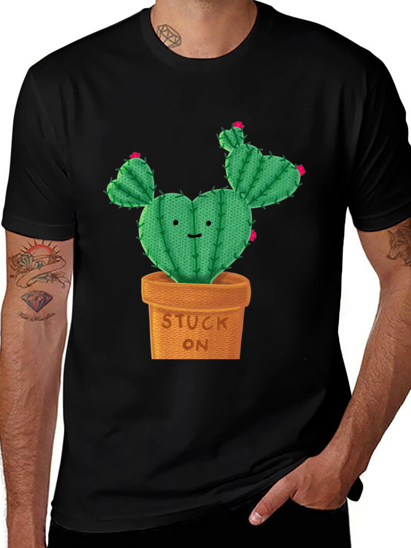 Cute Cactus Stuck On Graphic Tee