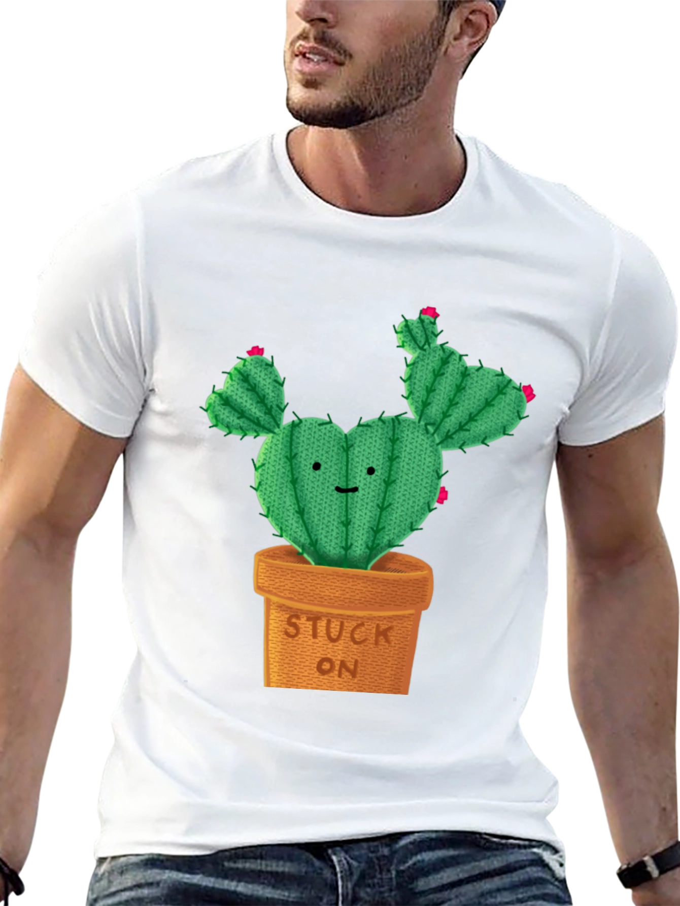 Cute Cactus Stuck On Graphic Tee