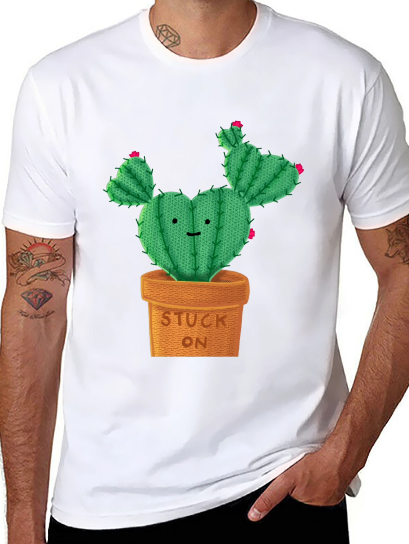 Cute Cactus Stuck On Graphic Tee