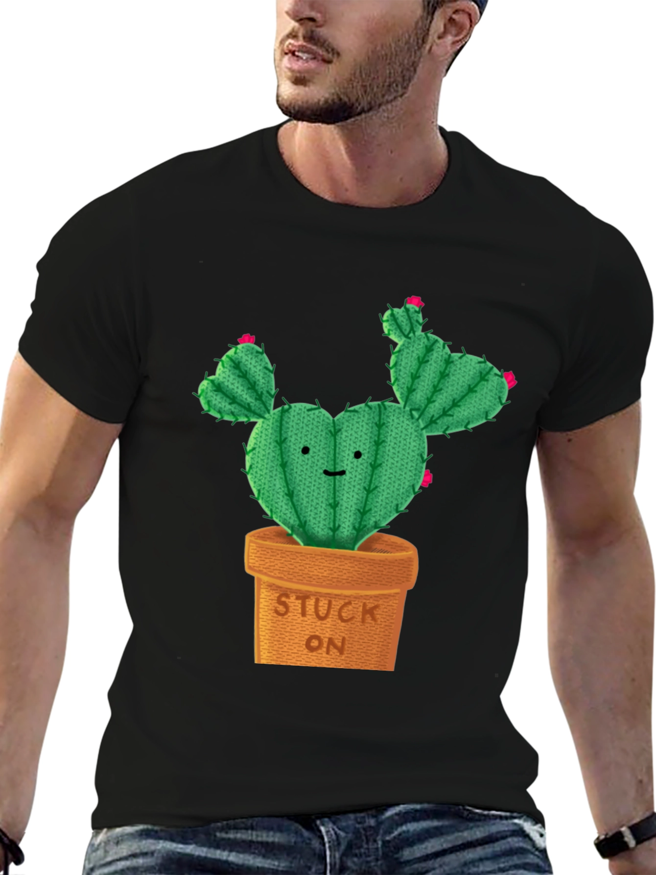 Cute Cactus Stuck On Graphic Tee