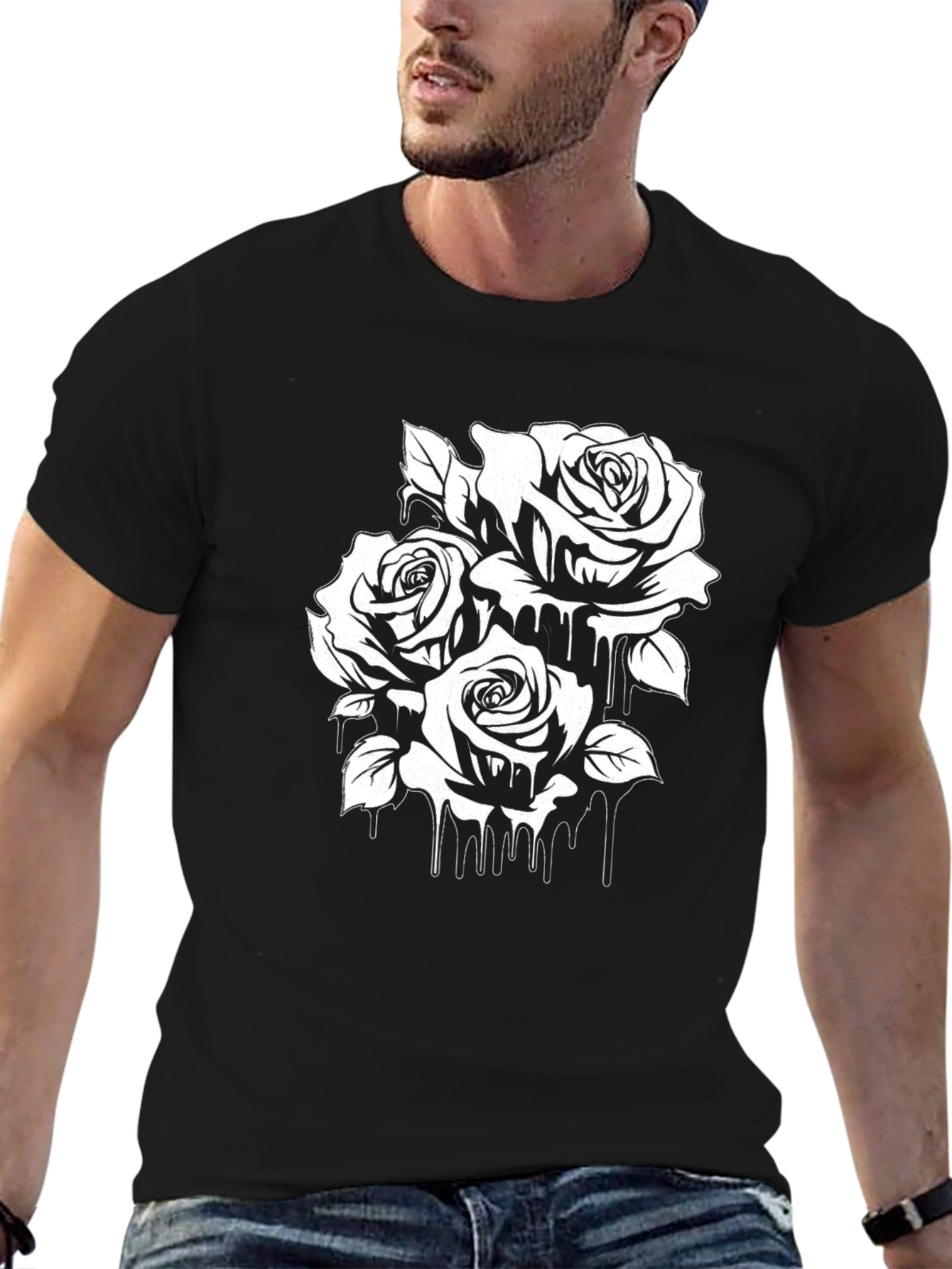Black Rose Dripping Graphic Tee