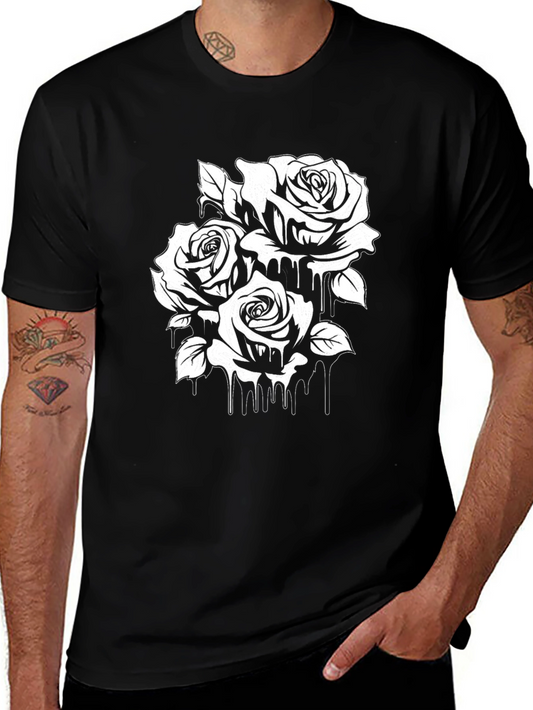 Black Rose Dripping Graphic Tee
