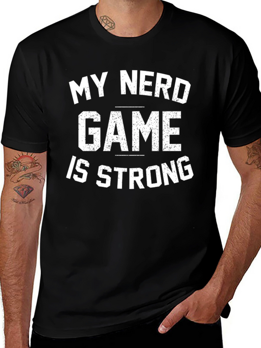 Nerd Game Strong Black Graphic Tee