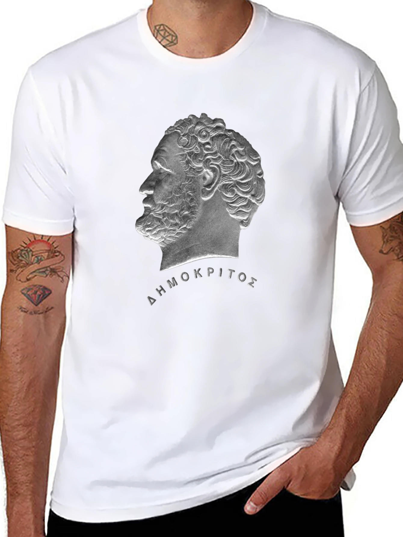 Democritus T-Shirt - Philosopher Portrait Tee