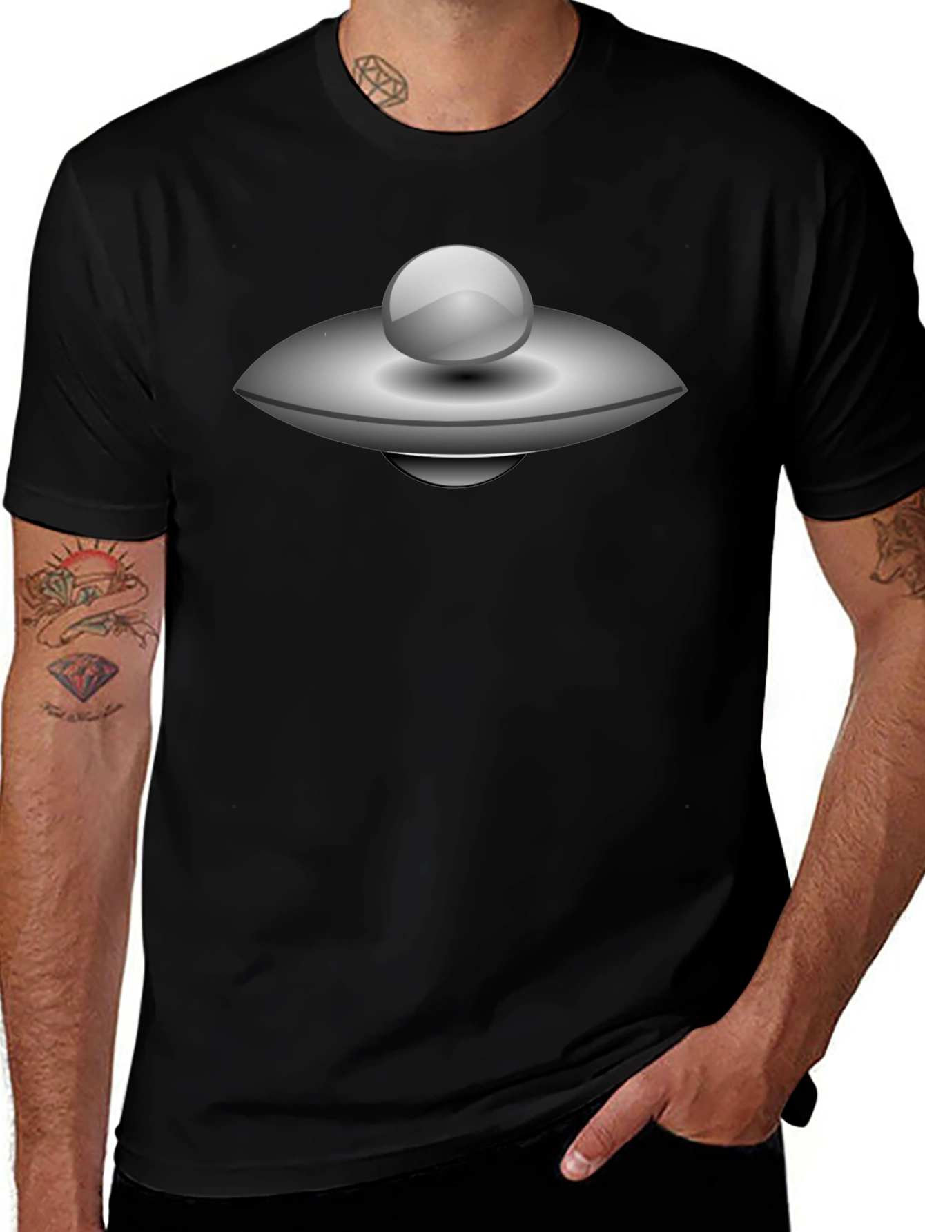 UFO Graphic T-Shirt - Black
