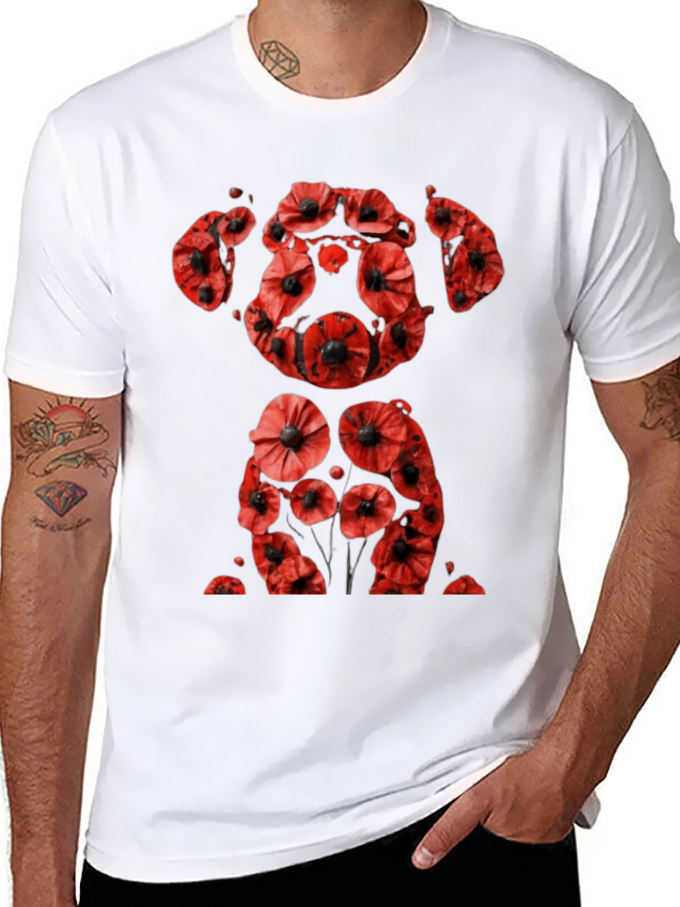 Poppy Dog T-Shirt - Remembrance Day Apparel