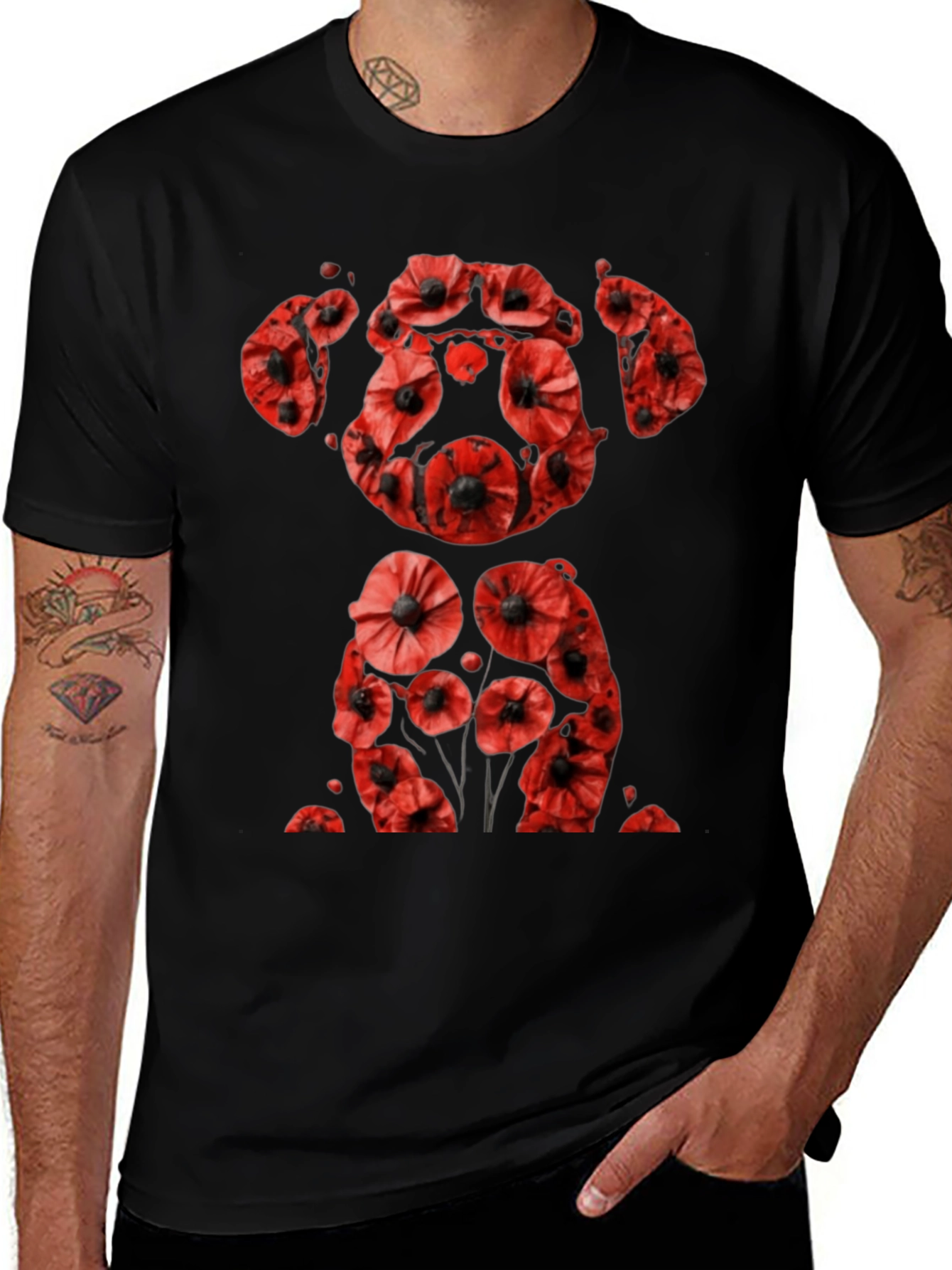 Poppy Dog T-Shirt - Remembrance Day Apparel
