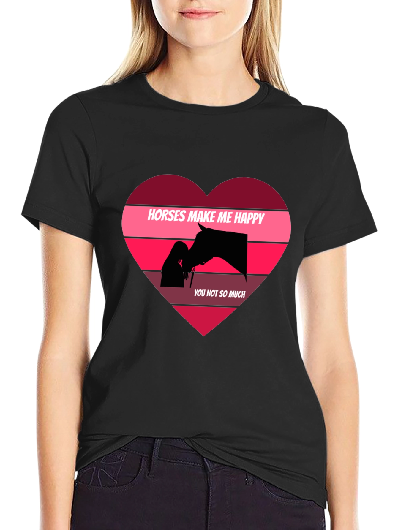 Horses Make Me Happy Graphic T-Shirt