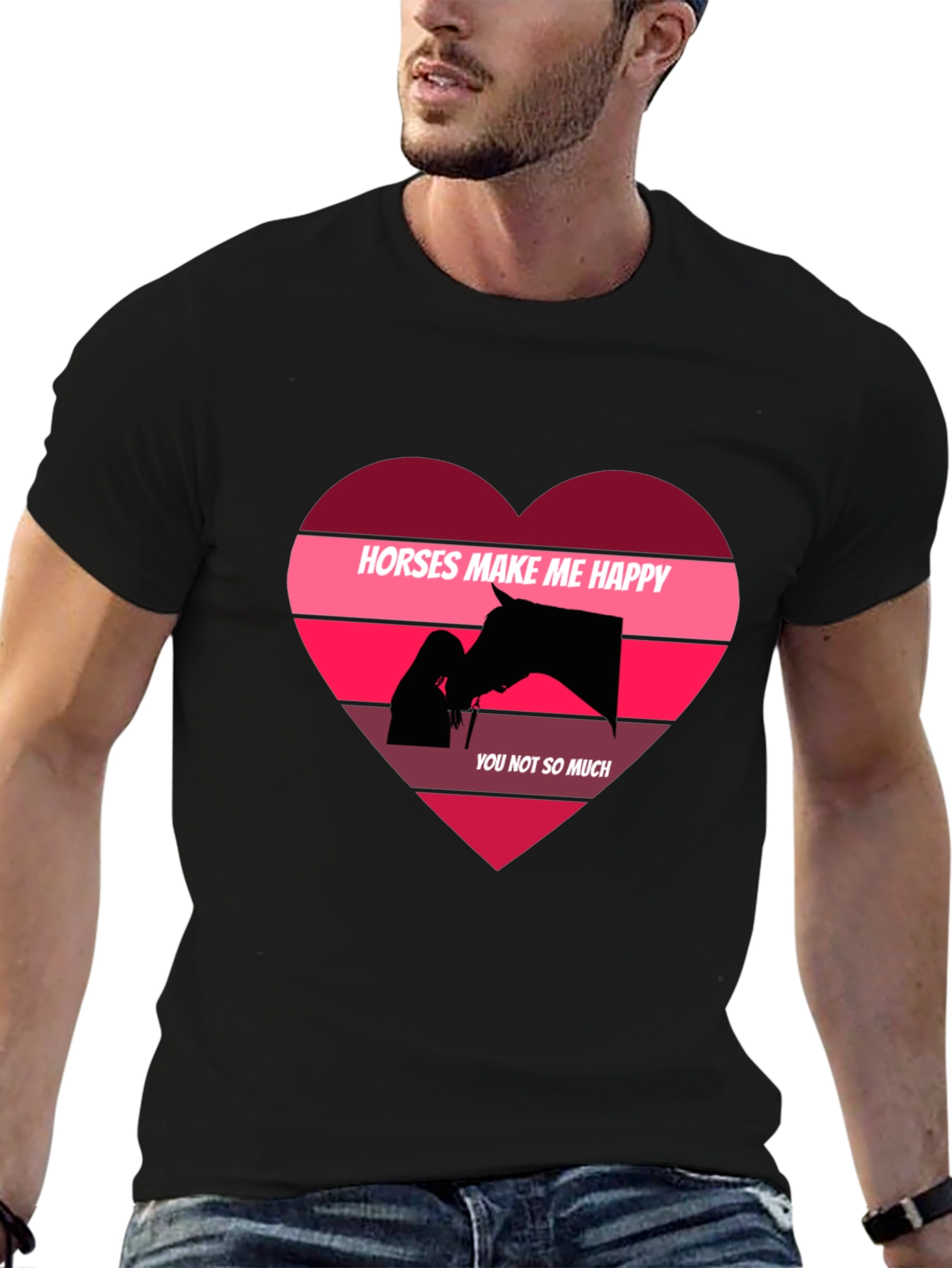Horses Make Me Happy Graphic T-Shirt