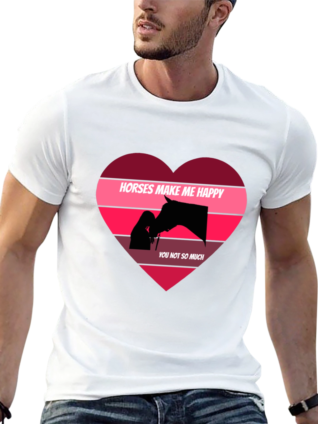 Horses Make Me Happy Graphic T-Shirt