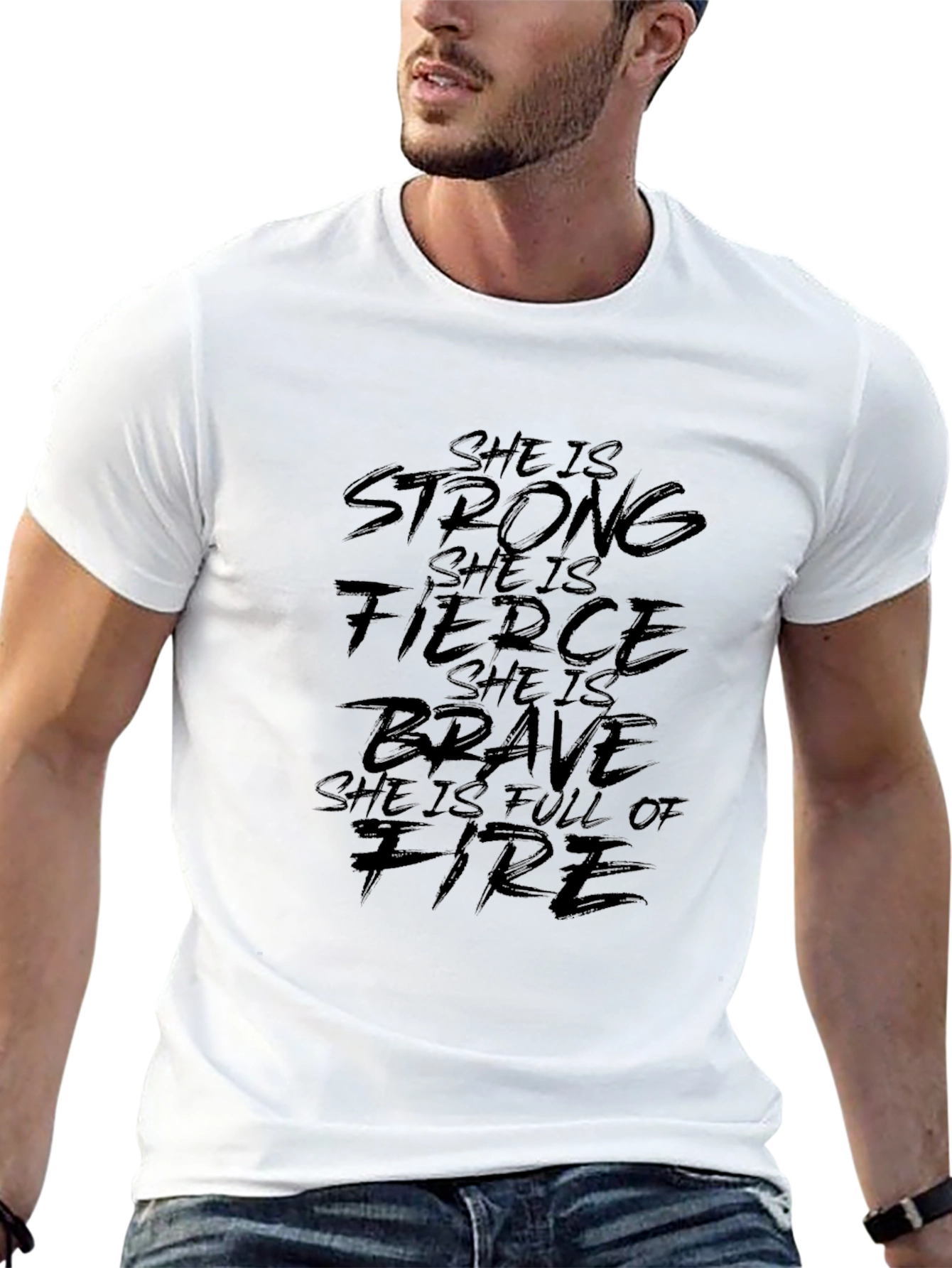 Empowering Womens T-Shirt: Strong Fierce Brave