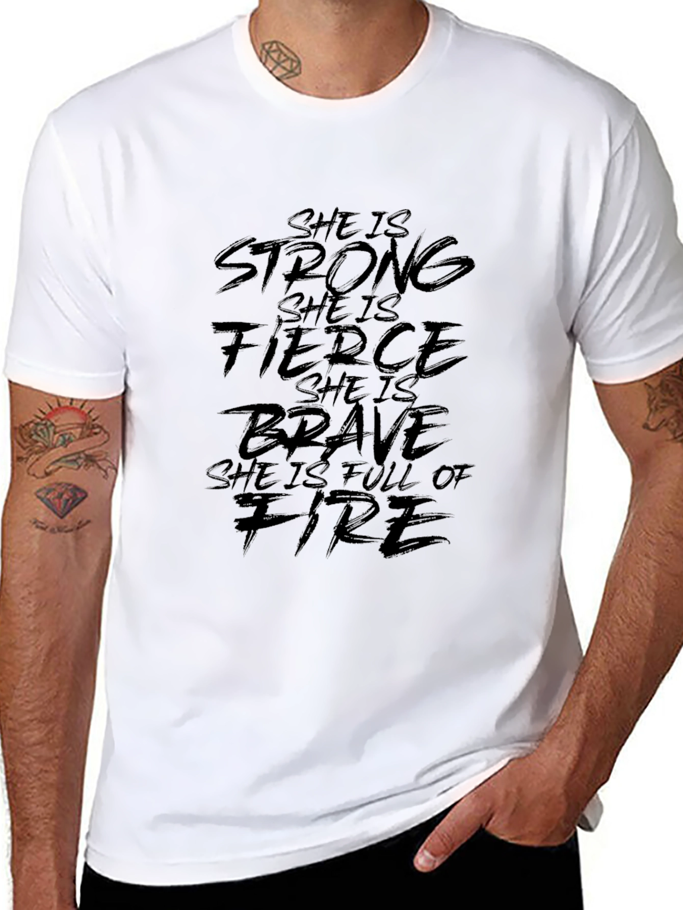 Empowering Womens T-Shirt: Strong Fierce Brave